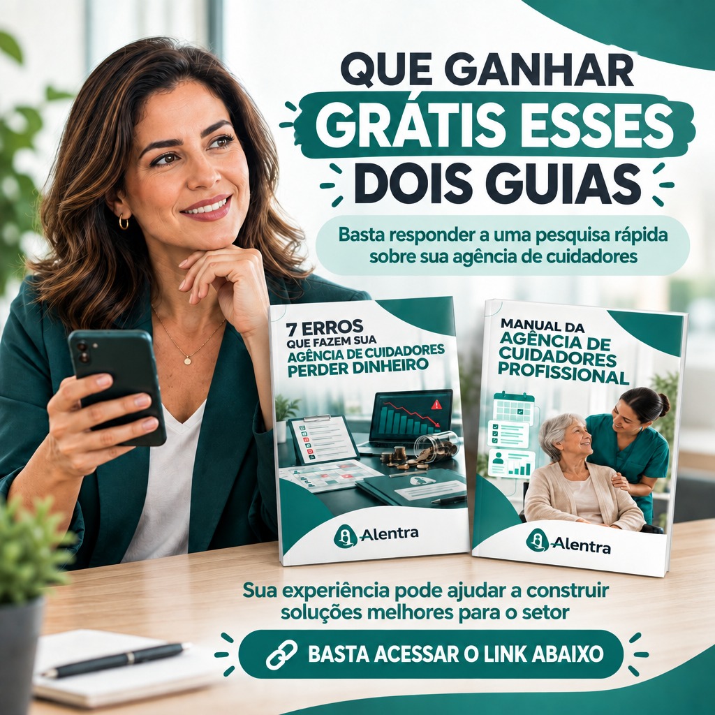 Quer ganhar grátis estes dois guias? Responda uma pesquisa rápida sobre sua empresa de cuidadores.